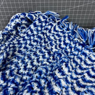 Blue Crochet Throw
