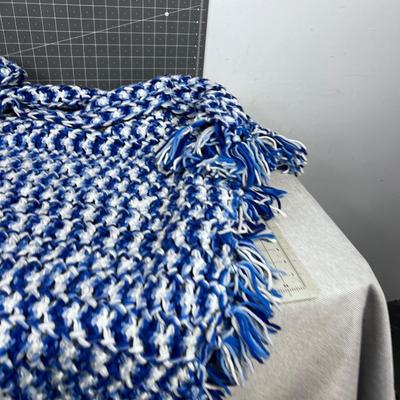 Blue Crochet Throw
