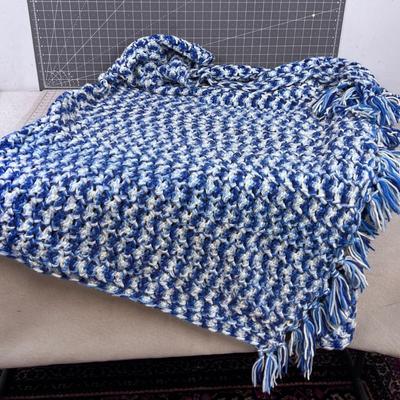Blue Crochet Throw