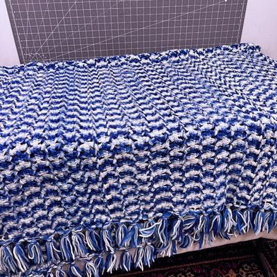 Blue Crochet Throw