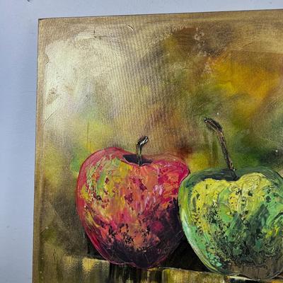 LARGE CANVAS Oil Painting Still Life PEARS & Apples.  
