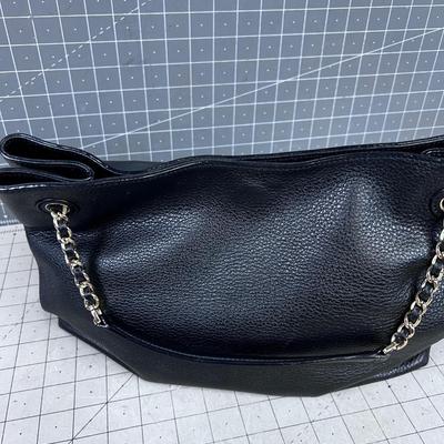 Tory Burch BLACK Leather & Gold Chain 