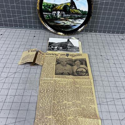 Hand Painted Plate of French Cottage with an Article about the Cottage. Very popular! 