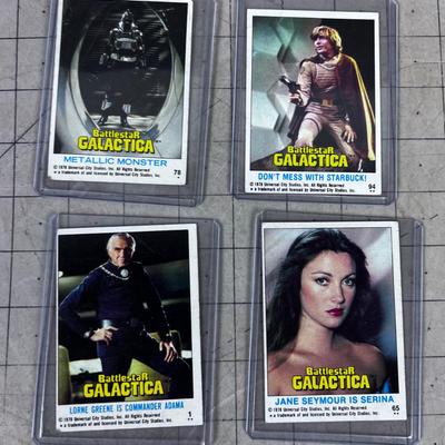 (4) Battle Star Galactica Trading Cards