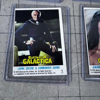 (4) Battle Star Galactica Trading Cards
