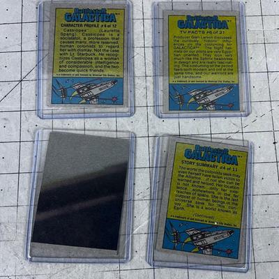 (4) Battle Star Galactica Trading Cards