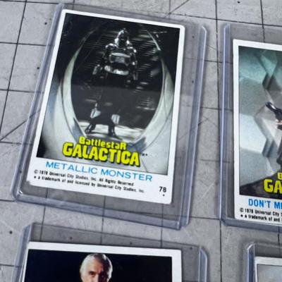 (4) Battle Star Galactica Trading Cards