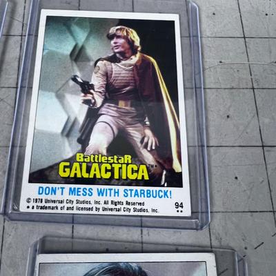 (4) Battle Star Galactica Trading Cards