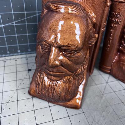 Brigham Young & Joseph Smith Ceramic Book Ends 