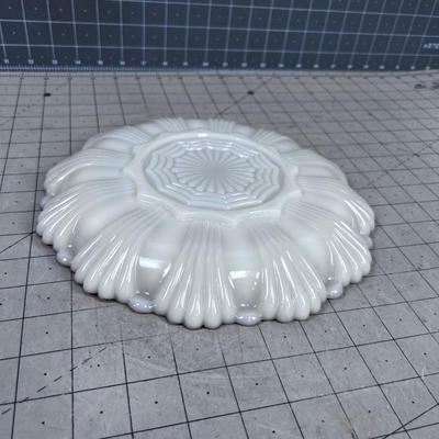 EASTER SPECIAL! Gold Rimmed Milk Glass Deviled Egg Serving Tray 