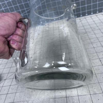 Neat Etched Glass Floral Water Pitcher
