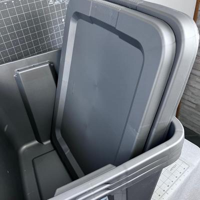 3 Sterilite Gray Tubes with lids.  