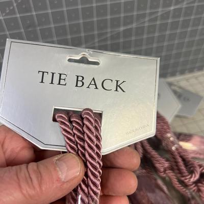 7 Curtain Tie Backs MAUVE / Lavender Color