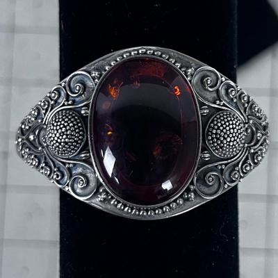 925 Silver & Amber Bracelet 