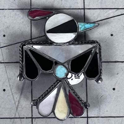Thunderbird Inlay Mother of Pearl, Turquoise, Coral, Bolo Tie NEAT!!!