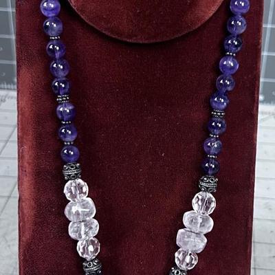 Amethyst And Clear Quarts Marked 925