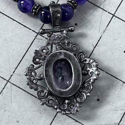 Amethyst And Clear Quarts Marked 925