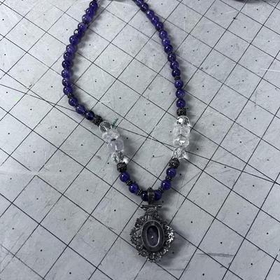 Amethyst And Clear Quarts Marked 925