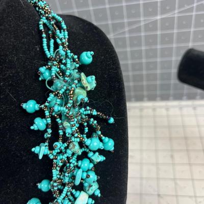 Mixed Beads and Stones of Turquoise. 