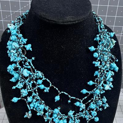 Mixed Beads and Stones of Turquoise. 