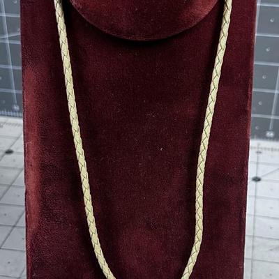 Manufactured Stone. On Leather Like Necklace