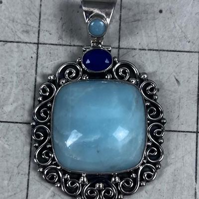 925 GORGEOUS Pendant of Larimar