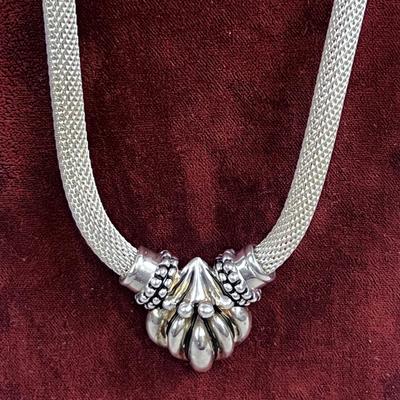 925 Silver Necklace, Very Cool Chain and Heart Shape Sort of 