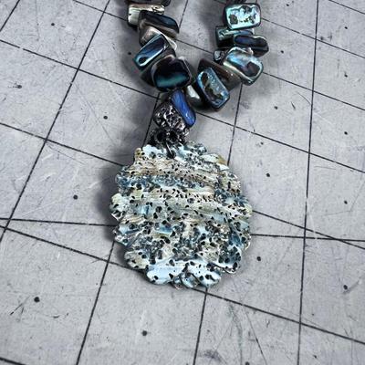 Carved Shell Necklace with 925 Clasp