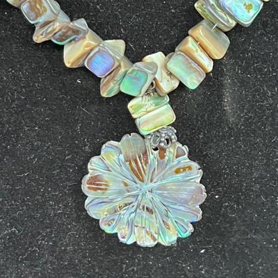 Carved Shell Necklace with 925 Clasp