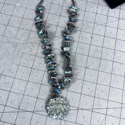 Carved Shell Necklace with 925 Clasp