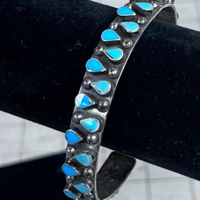 925 Silver Teardrop Turquoise Bracelet