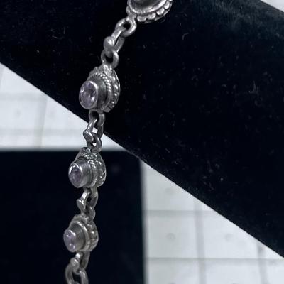 Pretty! Amethyst Bracelet Not Marked 