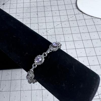 Pretty! Amethyst Bracelet Not Marked 
