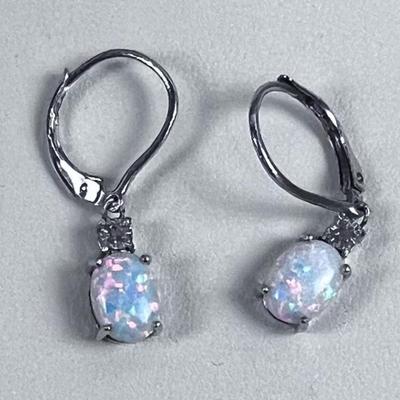 Opal Set in 925 Silver Earrings. NICE! 