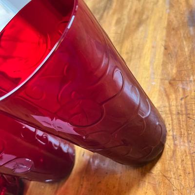 3 Ruby Glass tumblers