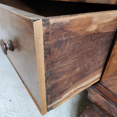 Antique American Empire 1800s Three Drawer Chest Dresser 44x20x37