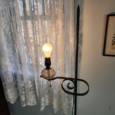 Vintage Wrought Iron Floor Lamp