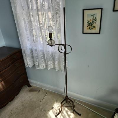 Vintage Wrought Iron Floor Lamp
