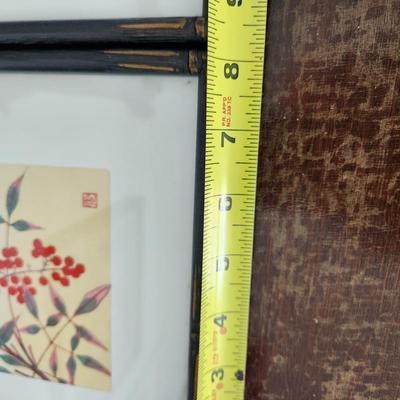 Four Framed Asian Art Birds 8.5" x11"