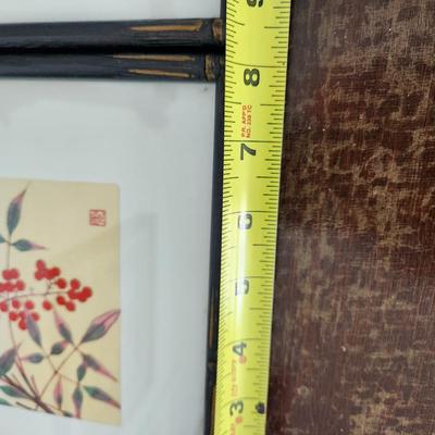 Four Framed Asian Art Birds 8.5