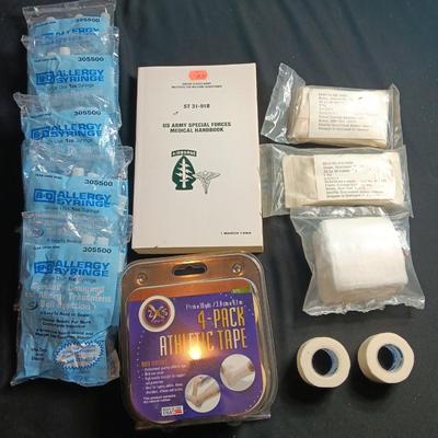 Medical supplies and US ARMY SPECIAL FORCES MEDICAL HANDBOOK