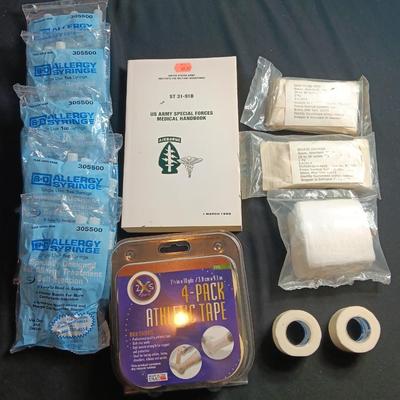 Medical supplies and US ARMY SPECIAL FORCES MEDICAL HANDBOOK