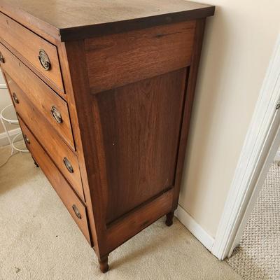 Antique Four Drawer Walnut Chest Dresser 41x20x45 1800s
