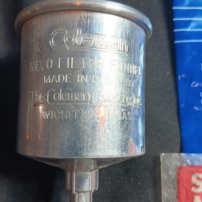 Coleman lantern Model 220 with silk mantle replacements and funnel