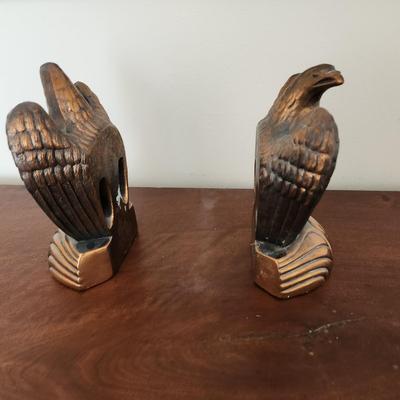 Pair Metal Eagle Bookends