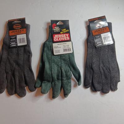Three pairs of new Jersey Gloves Size Large