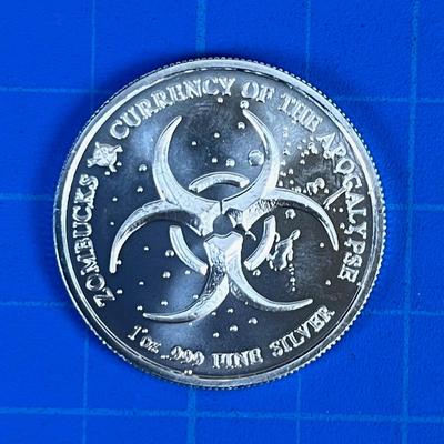 1 Troy Ounce Silver .999 Bullion "STARVING" Zombie Currency 