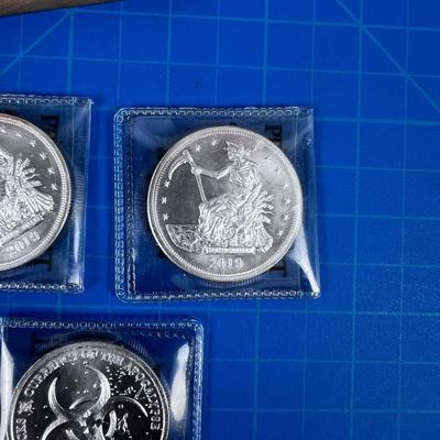 3 Troy Ounce Silver .999 Bullion 2019 Zombucks  "Grim Reaper" Currency of the Apocalypse 