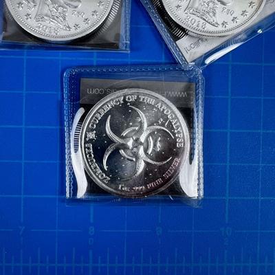 3 Troy Ounce Silver .999 Bullion 2018 Zombucks  "Liberty" Currency of the Apocalypse 