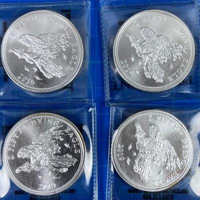 4 Troy Ounce Silver .999 Bullion 2019 Zombucks  "DYING EAGLE" Currency of the Apocalypse 